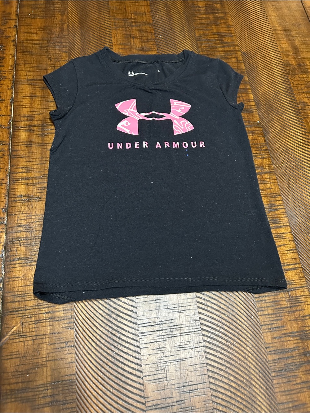 Under Armour Black Tee with Pink Graphic Accents - Picture 3 of 8